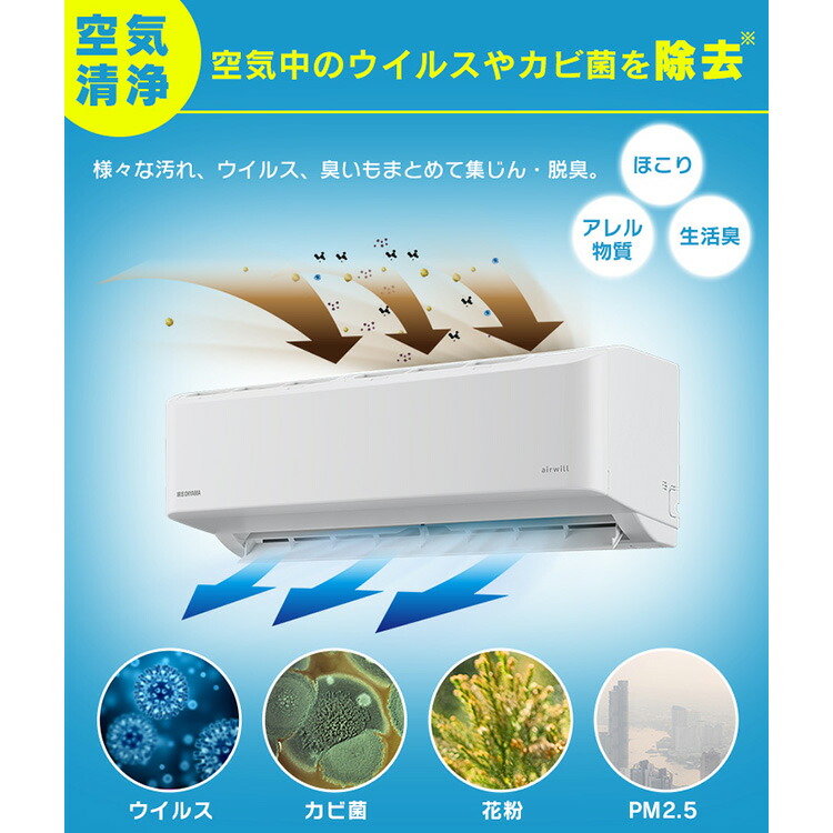 楽天市場】＼最安挑戦中☆／エアコン 6畳 アイリスオーヤマ 内部清潔