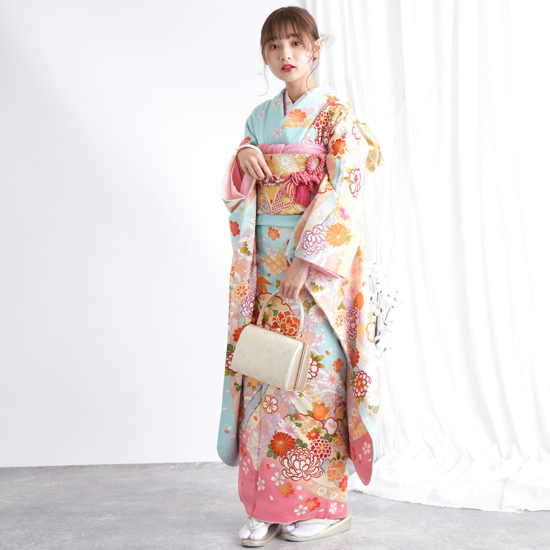 楽天市場】【レンタル】【振袖 正絹着物+正絹袋帯 21点セット 絵羽