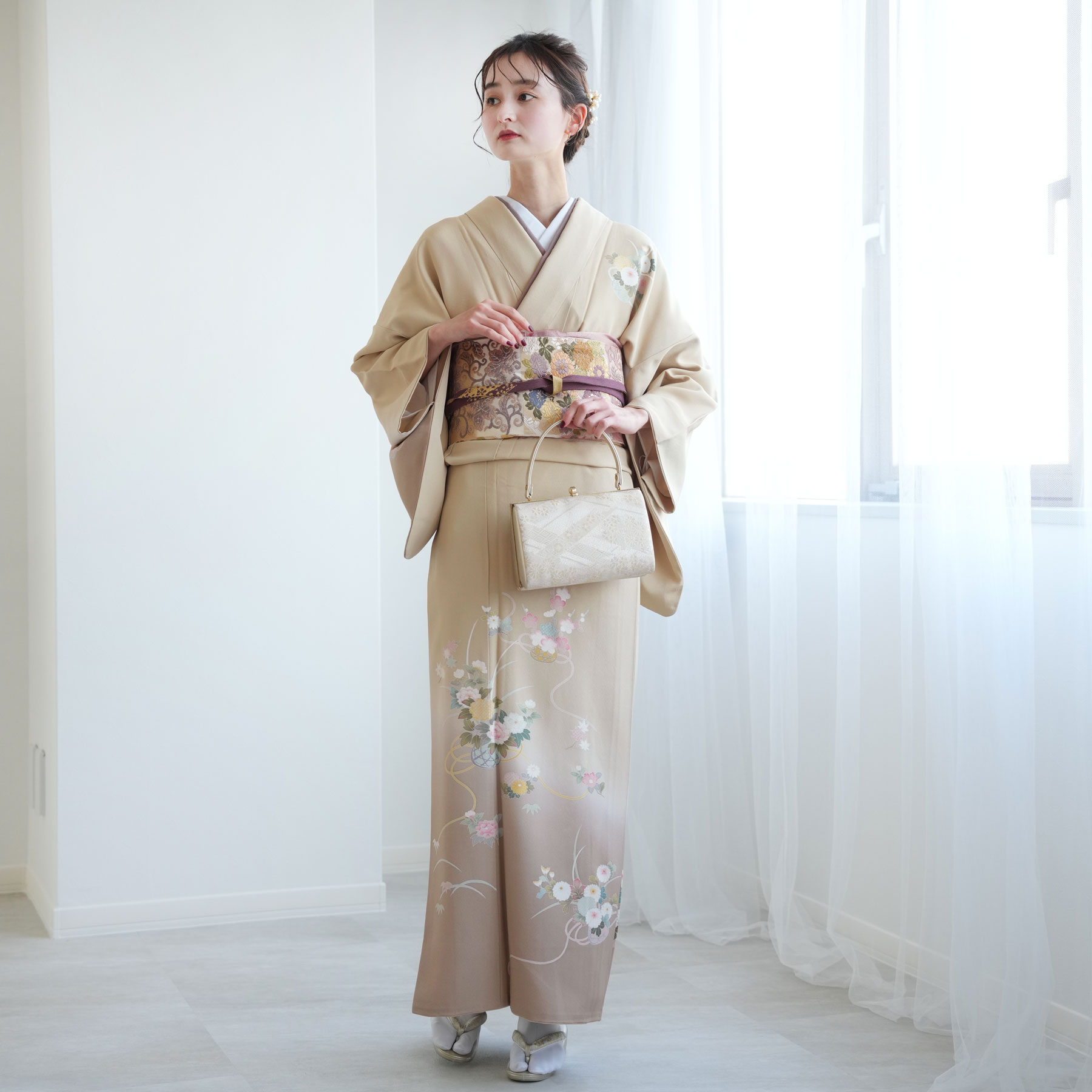 訪問着フルセット正絹付け下げ着物