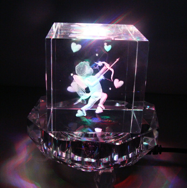 楽天市場】クリスタル 置物 3D オブジェ 天使 キューピット インテリア