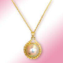 楽天市場】マベパール ペンダント 20mm K18YG パール 真珠 大粒