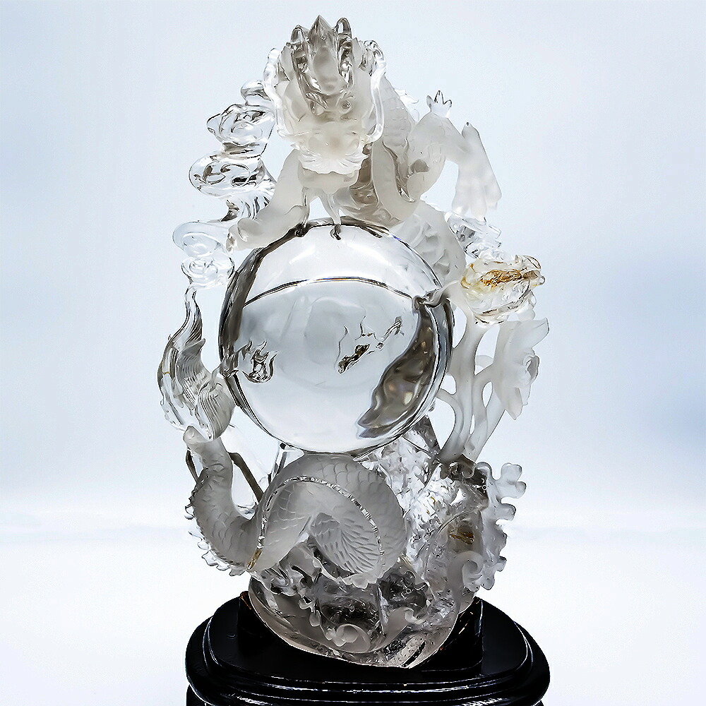 楽天市場】水晶 龍 ドラゴン 一刀彫 置物 工芸品 彫刻 美術【1点限り