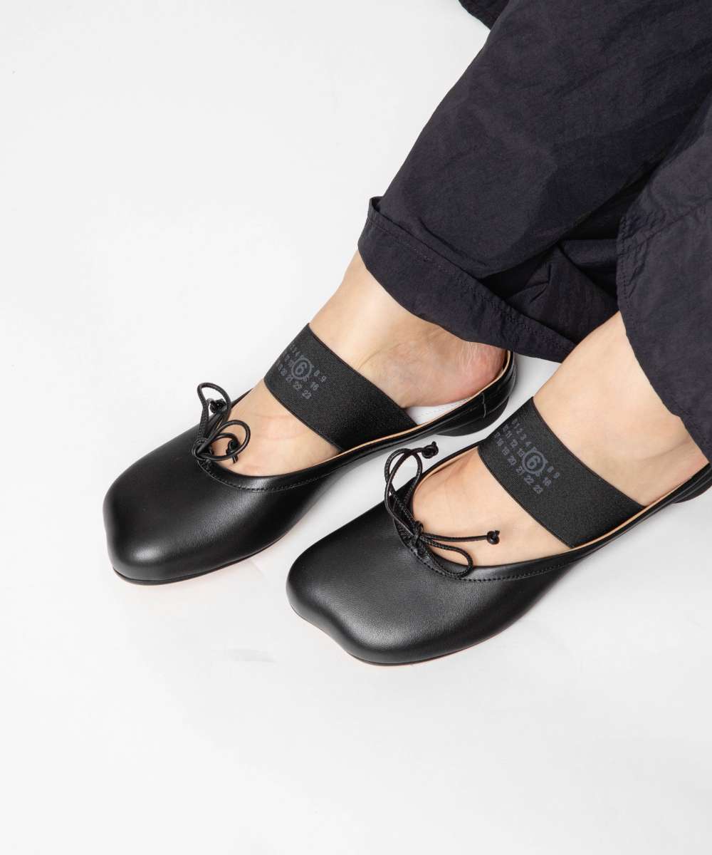 MM6 Maison Margiela ブラック フラットシューズ 38