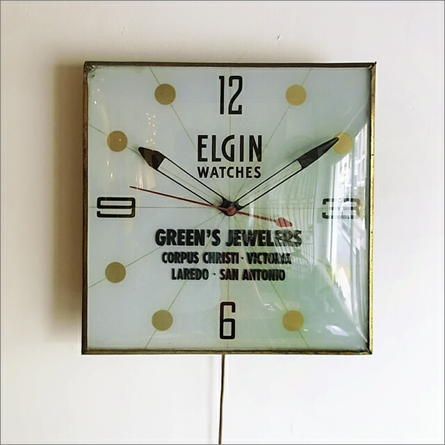楽天市場】ELGINライトサインクロック（壁掛け時計）アメリカン