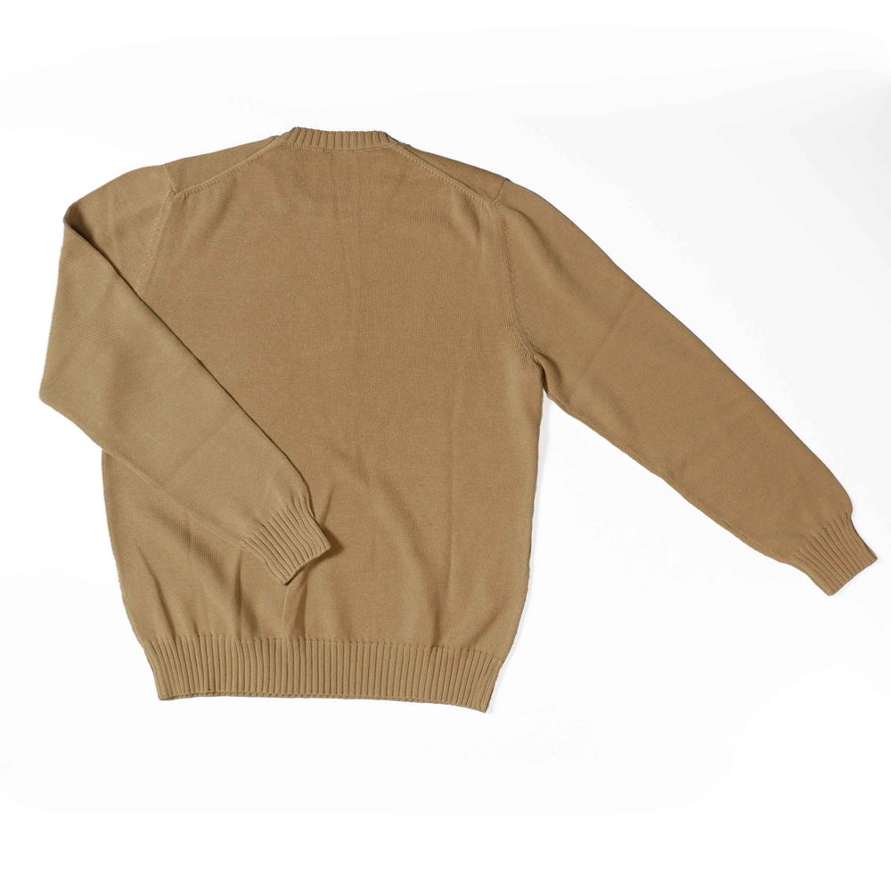 イタリア製】ドルモア メリノウール クルーネックニット 薄手 ブラウン