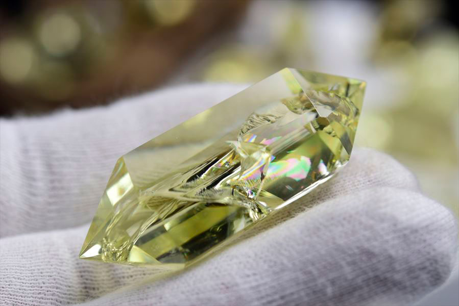 楽天市場】虹入り シトリン ダブルポイント 両剣黄水晶 □種類お任せ