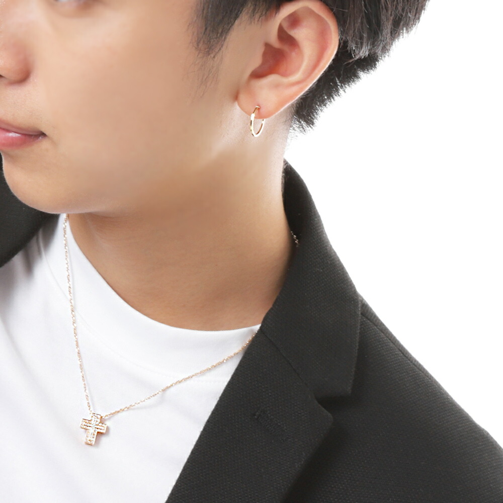 楽天市場】18金 メンズ スクエア フープ ピアス 18k イエローゴールド