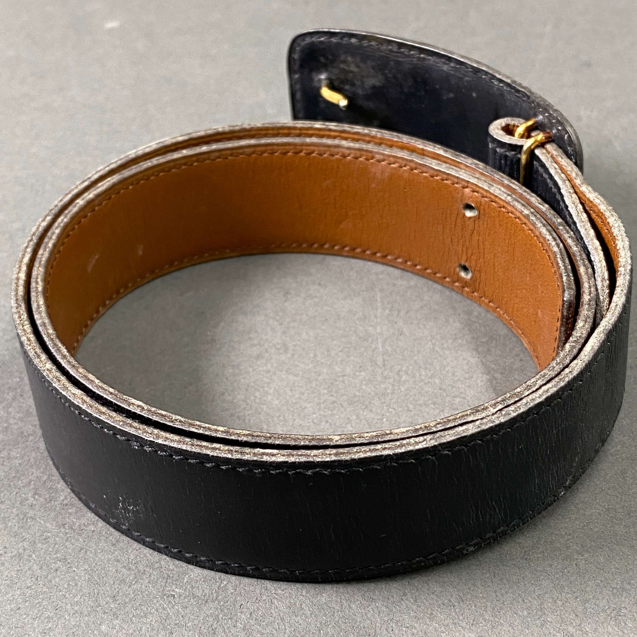 楽天市場】フランス HERMES エルメス 馬車ロゴ レザーベルト ブラック