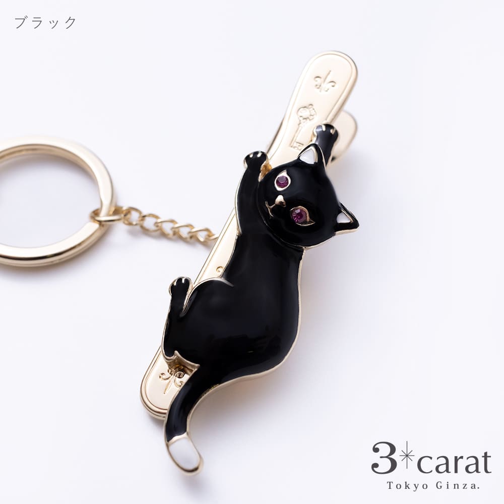 楽天市場】バッグキークリップ しがみつきねこ 三毛猫 黒猫 ねこ ネコ