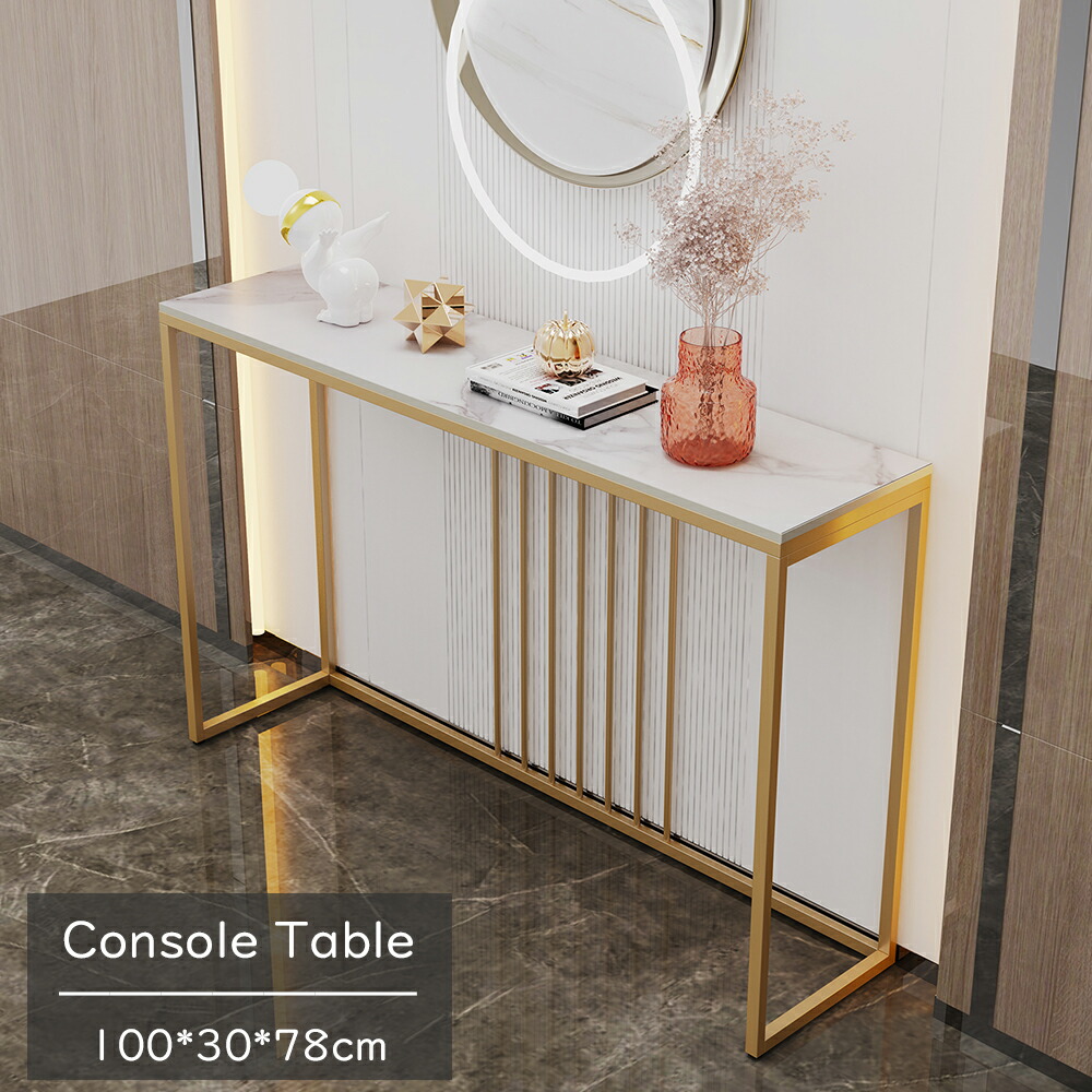 楽天市場】FATIVO コンソールテーブル 玄関テーブル ゴールド ホワイト