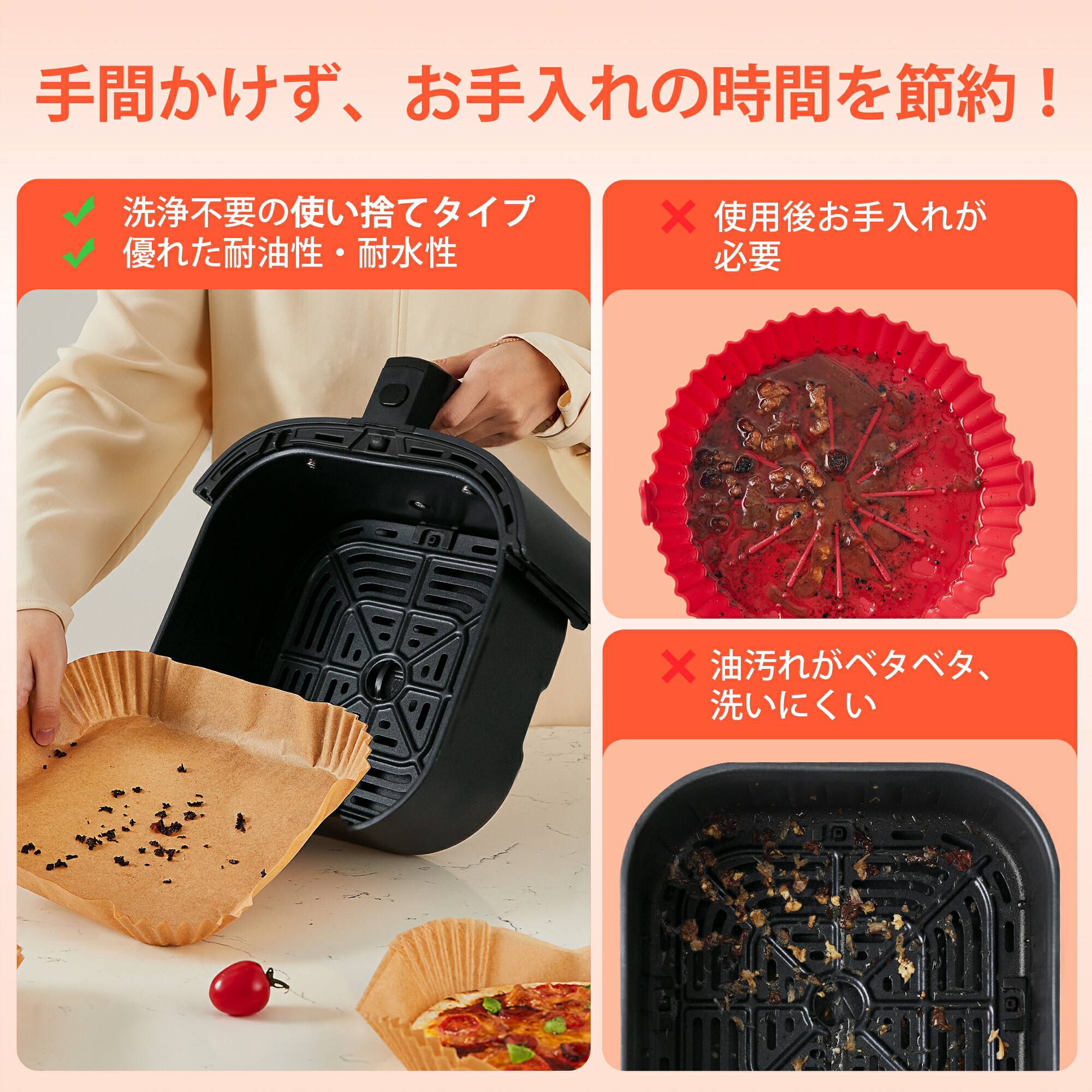 楽天市場】【純正品】COSORI エアフライヤー用紙（3L-6L適用）内径16.5