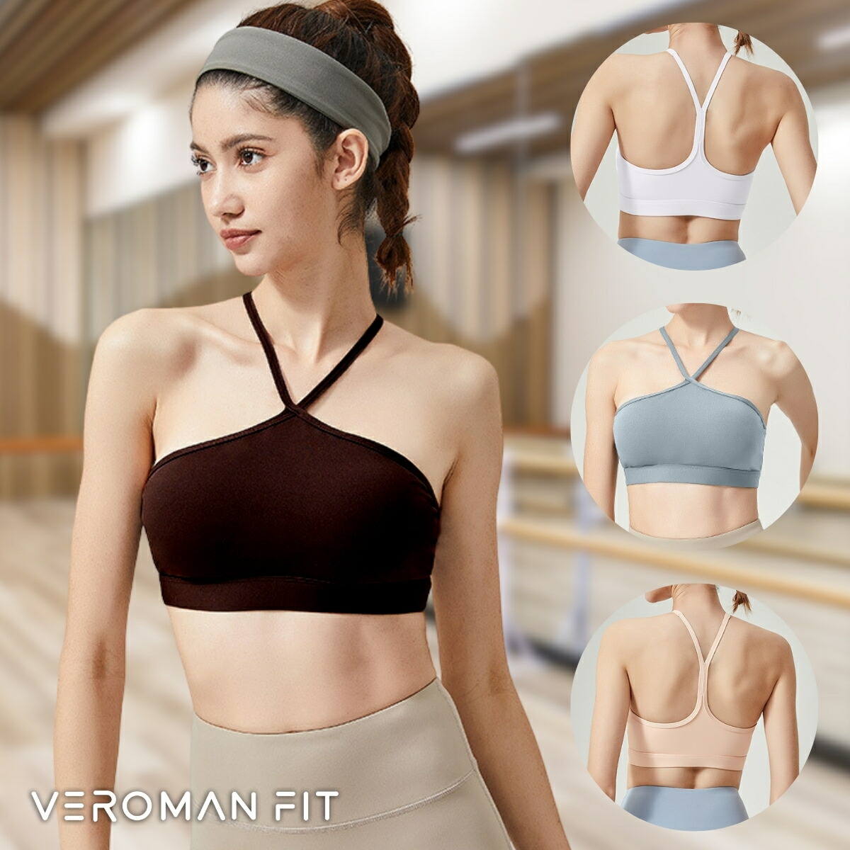 楽天市場】スポーツブラ ホルターネック トップス ヨガウェア ブラ