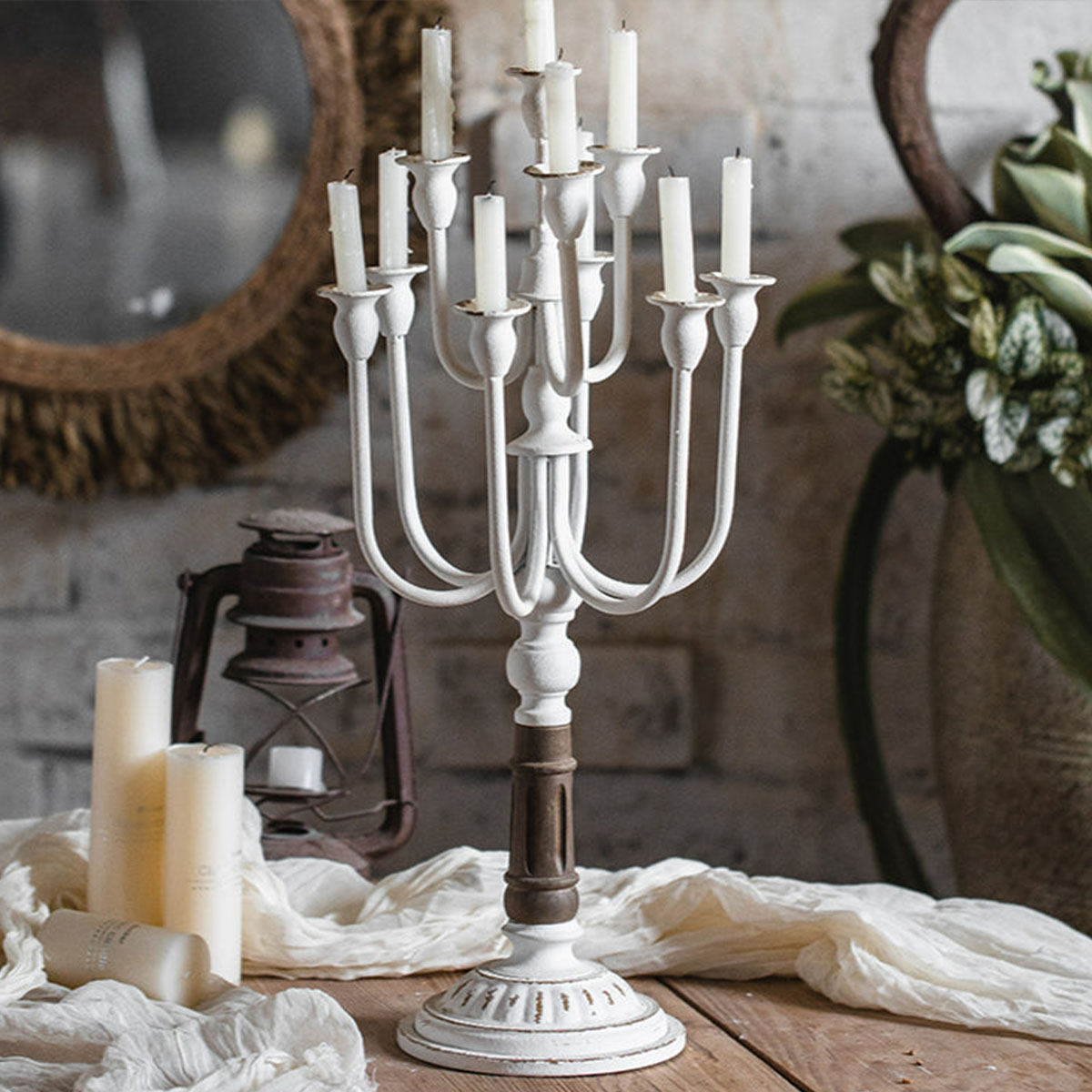 楽天市場】VeroMan アンティークカラー 多灯燭台 手作り錆加工で映える