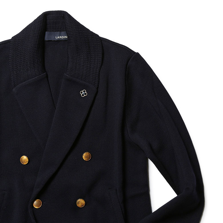 楽天市場】ラルディーニ ニットジャケット ダブル 金ボタン ショール