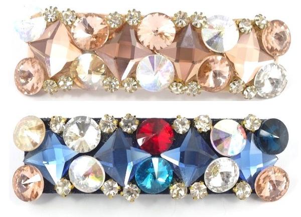 楽天市場】【残り1p】バレッタ スワロフスキー カットガラス スクエア