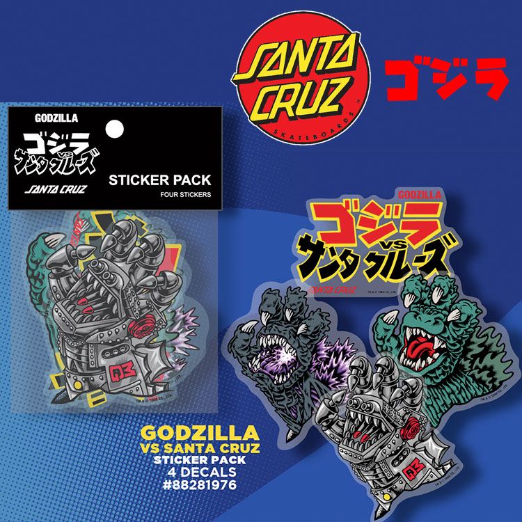 楽天市場】サンタクルーズ × ゴジラ ステッカーパック 4枚セット SANTA