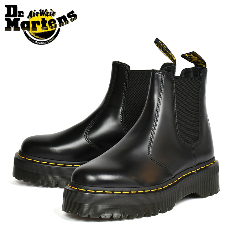 ドクターマーチン 2976 QUAD LEATHER PLATFORM CHELSEA BOOTS BLACK