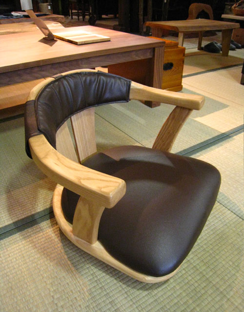 楽天市場】座椅子 肘掛け 木製 タモ材 日本製 国産家具 無垢 回転