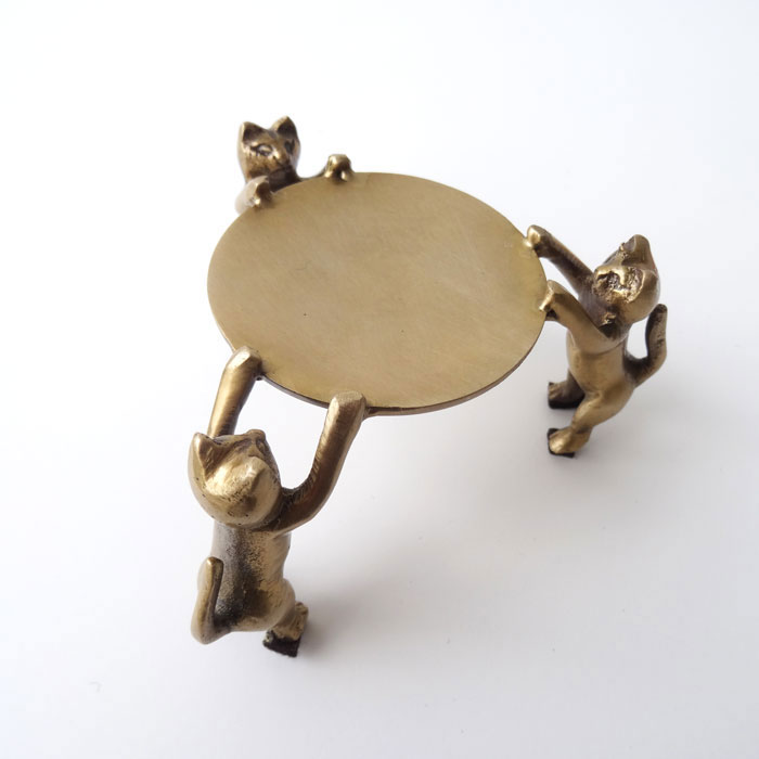 楽天市場】猫雑貨 猫 ねこ ネコ プレート トレー ゴールド 金色 トレイ