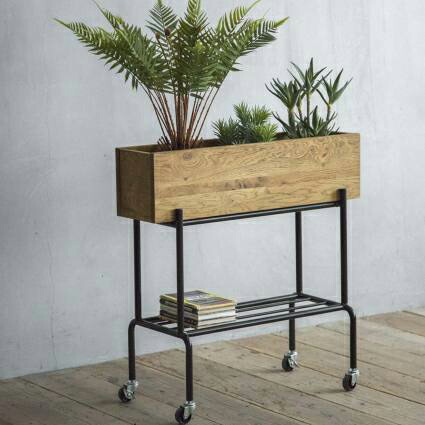 楽天市場】プランター プランターキャリー おしゃれ オーク無垢 天然木