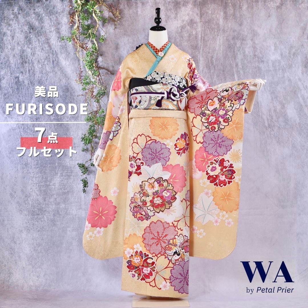 楽天市場】【中古】振袖 7点フルセット Mサイズ 振袖セット 振袖フル
