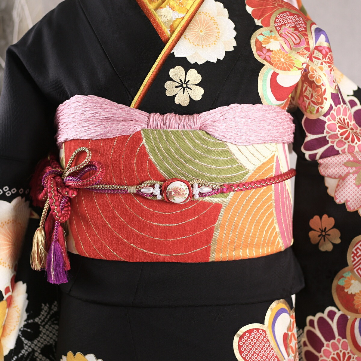 楽天市場】【中古】振袖 7点フルセット Lサイズ 振袖セット 振袖フル