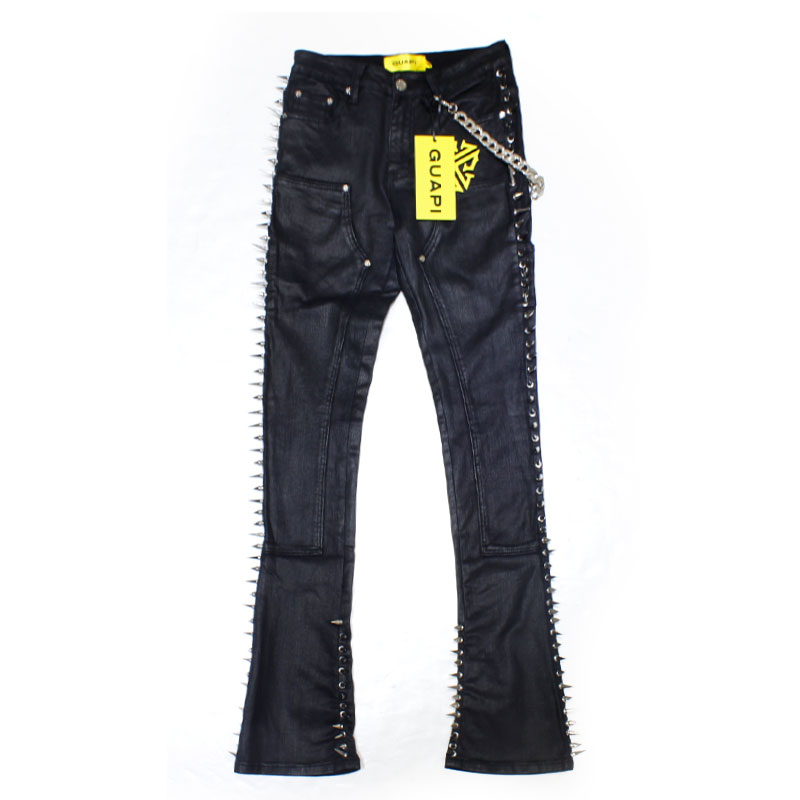 楽天市場】GUAPI グアピ フレアデニムパンツ 28-32インチ ブラック/黒