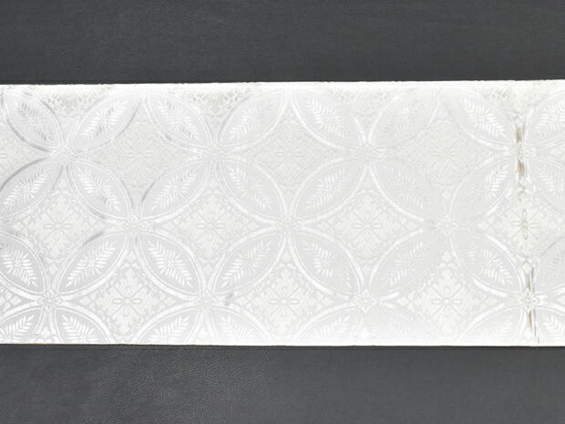 楽天市場】七宝柄 西陣織 白寿苑謹製 西陣袋帯 アイボリー地 白系 銀系