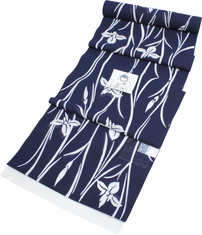 カボ☆手縫い仕立て＋竺仙【綿絽】浴衣反物□青海波にもみじ□