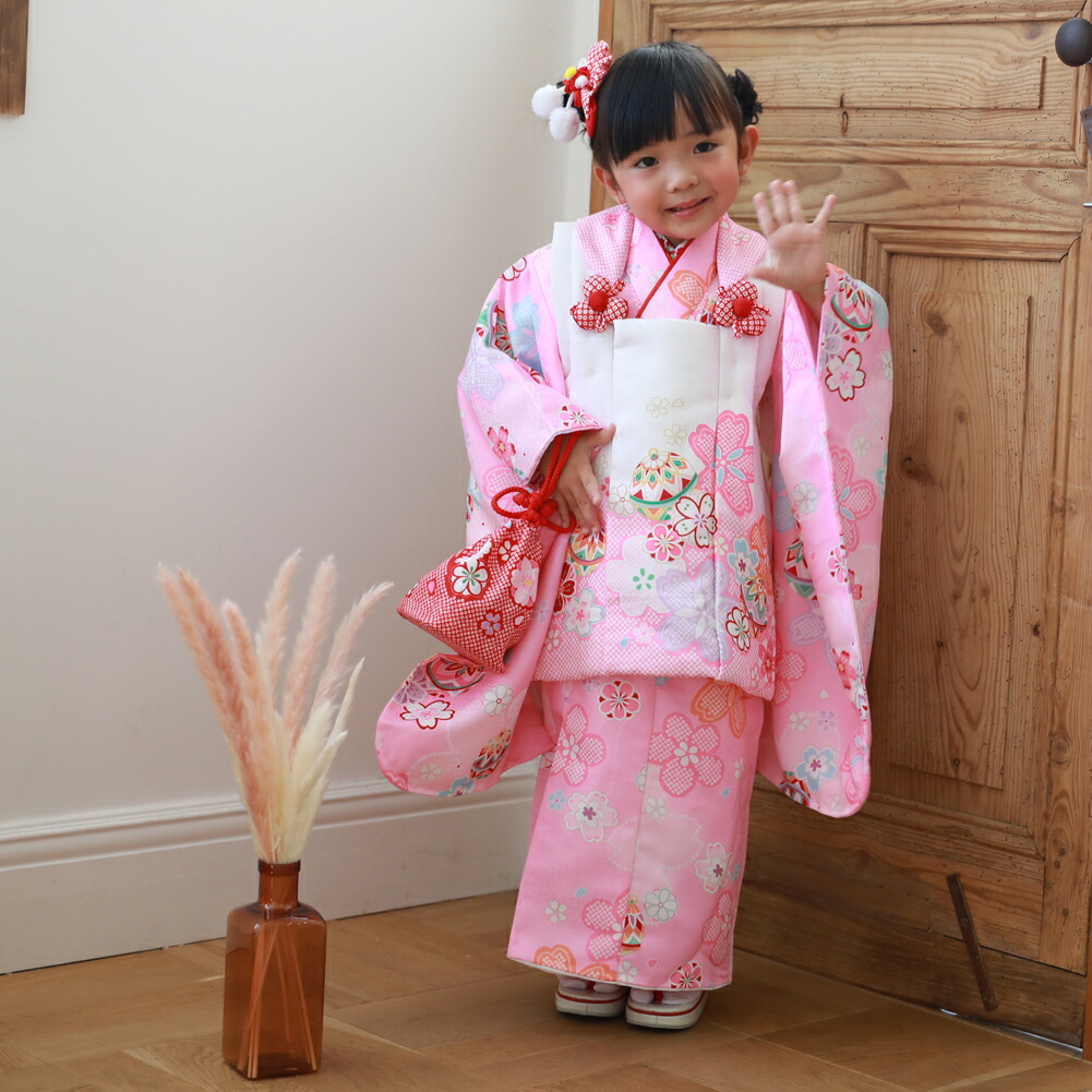 楽天市場】【レンタル】七五三 着物 3歳 女の子 レンタル 被布セット