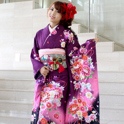 楽天市場】【レンタル】 振袖 レンタル セット 20点フルセット「紫地に