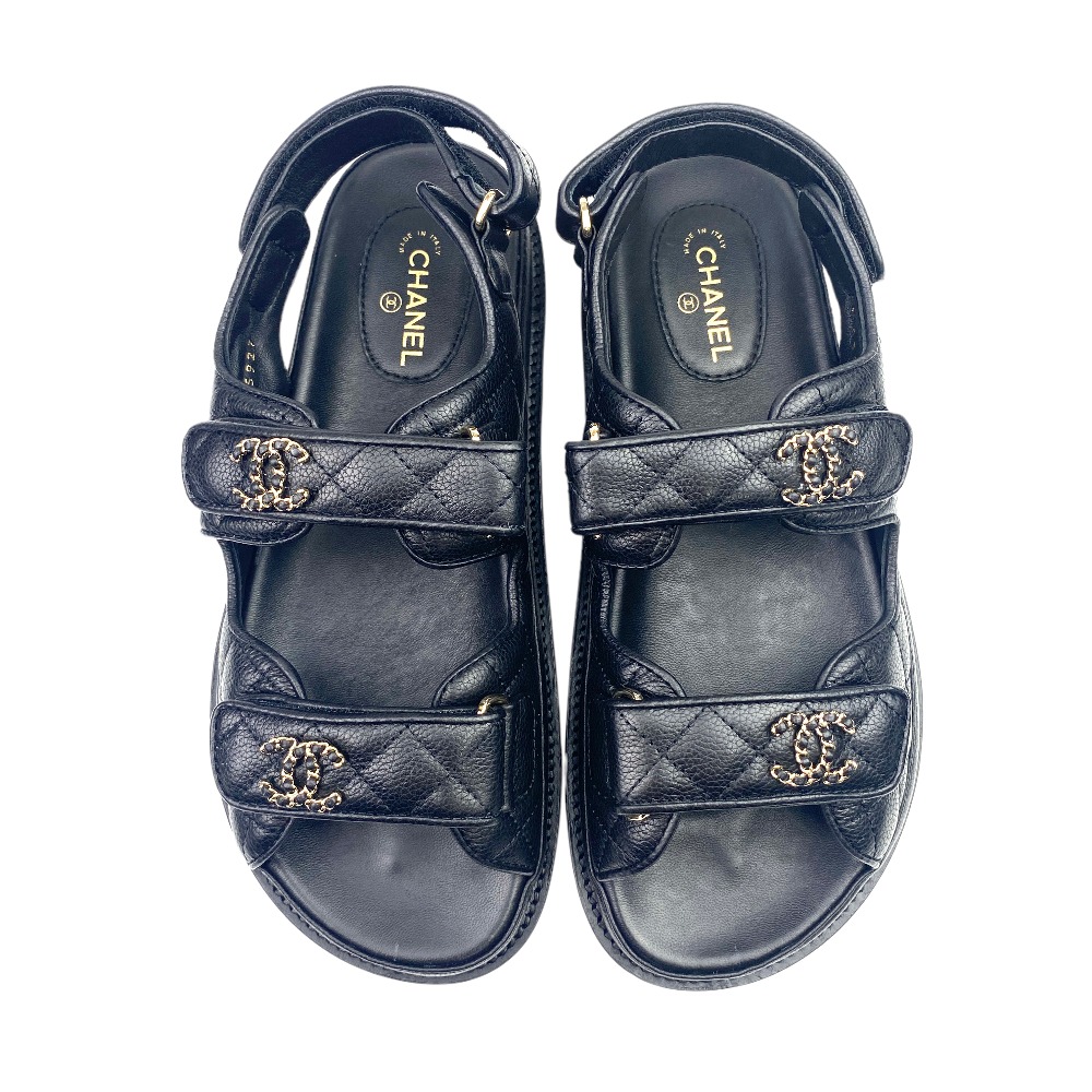 楽天市場】CHANEL シャネル サンダル ココマーク キャビアスキン