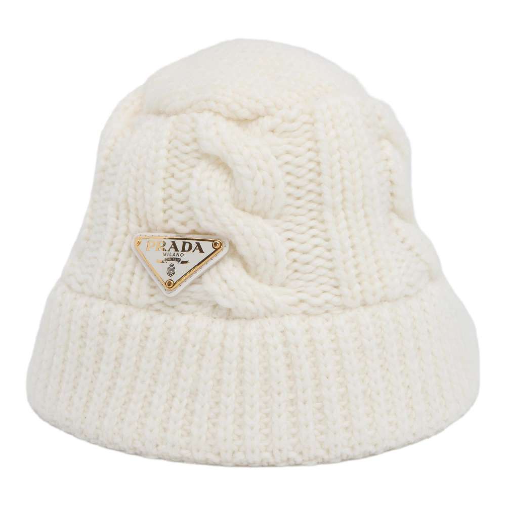 楽天市場】プラダ バケットハット ロゴプレート ウール サイズM 1HC338