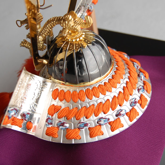 楽天市場】純銀 兜 3号(龍付) 五月人形 銀細工 関工芸 武比古