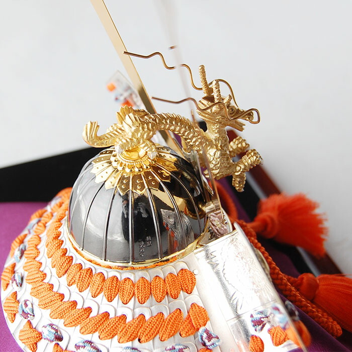 楽天市場】純銀 兜 3号(龍付) 五月人形 銀細工 関工芸 武比古