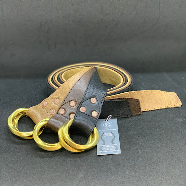 楽天市場】【England製レザー】 kudu 32ミリ幅 ダブルリングベルト