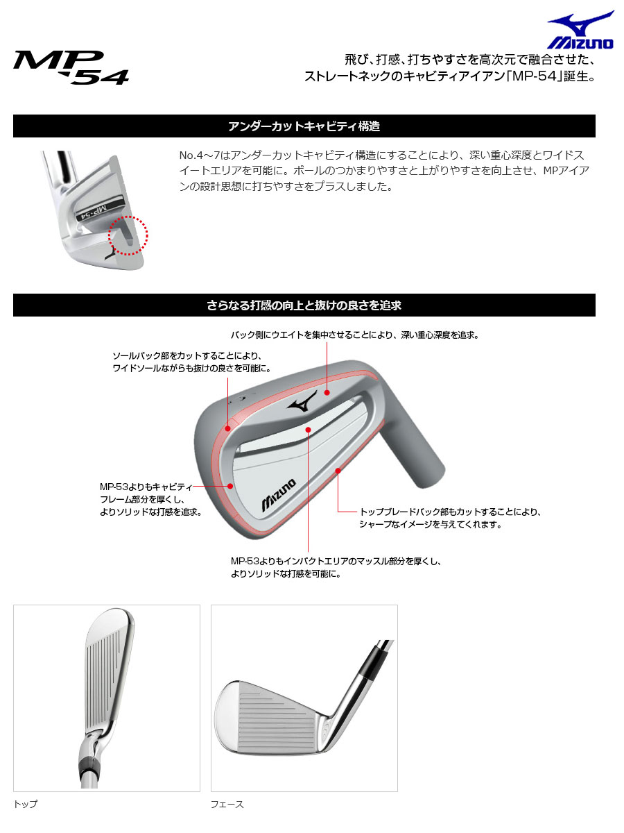 楽天市場】即納☆[希少品]ミズノ MP-54 ブラックIP アイアン 6本組(No