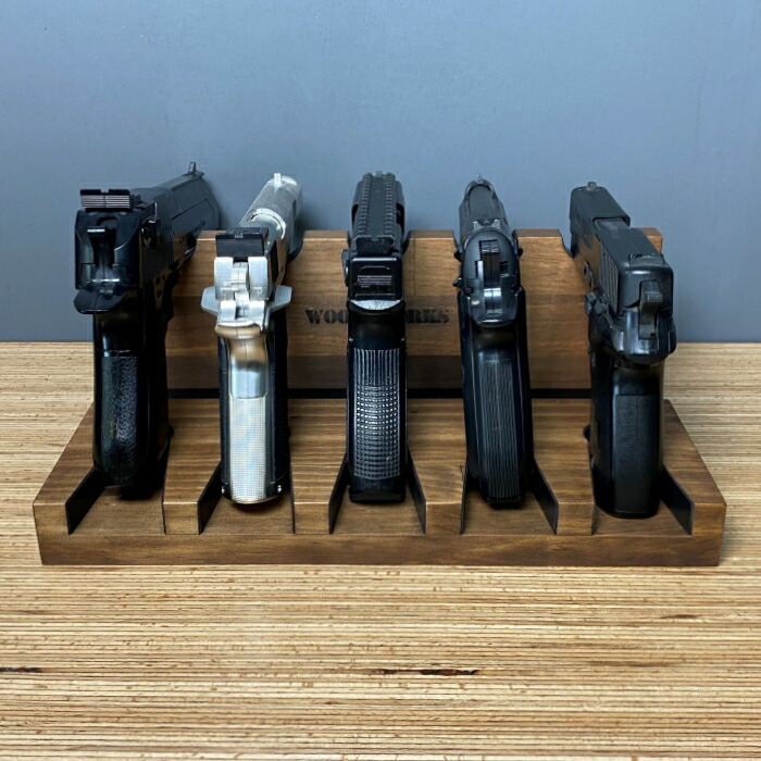 楽天市場】月間優良ショップ連続受賞 WOODWORKS ガンスタンド 5丁掛