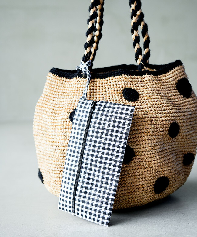 楽天市場】[madrague6]【付属品あり】NORO(ノロ) ドットかごバッグ