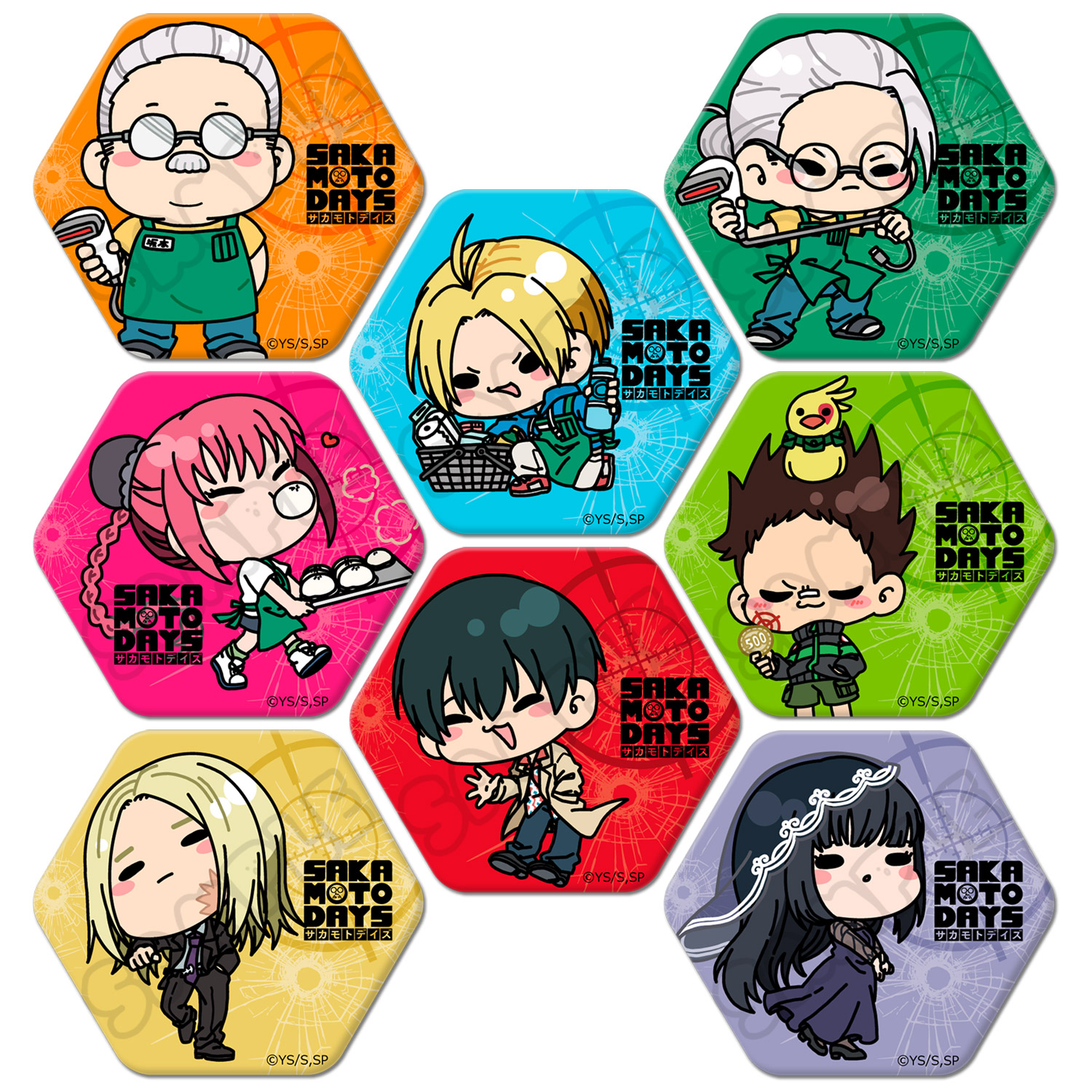 楽天市場】TV アニメ「SAKAMOTO DAYS」 六角形缶バッジ MA(坂本 太郎 A