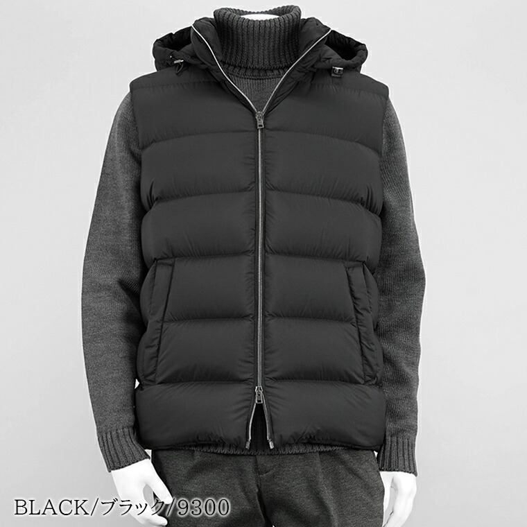 楽天市場】ヘルノ HERNO メンズ ダウンベスト PI001186U 12456Z BLACK