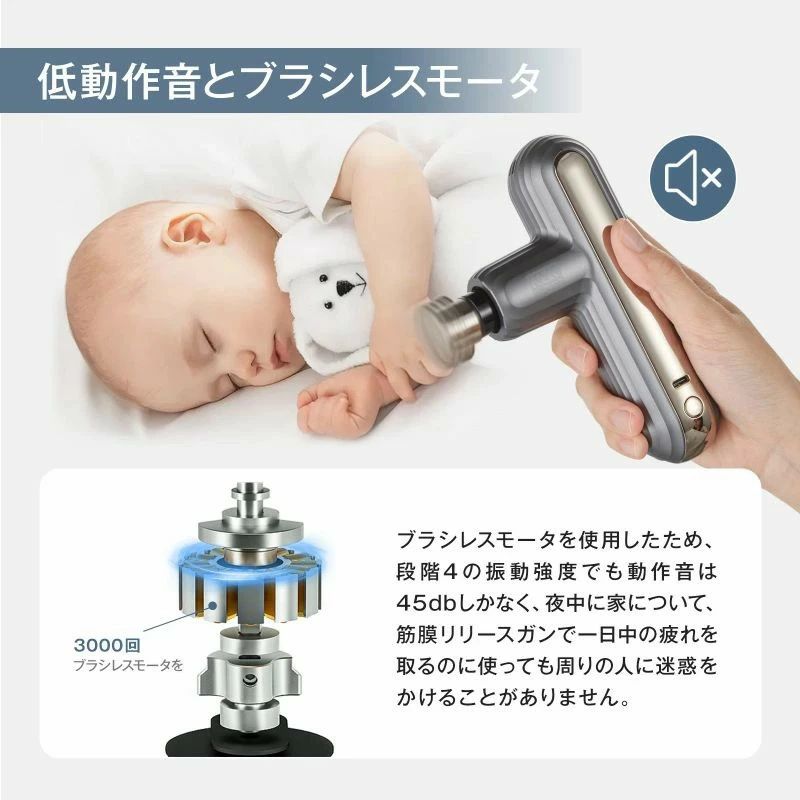 楽天市場】345g超軽量 マッサージ ガン 筋膜リリース ガン ハンディ