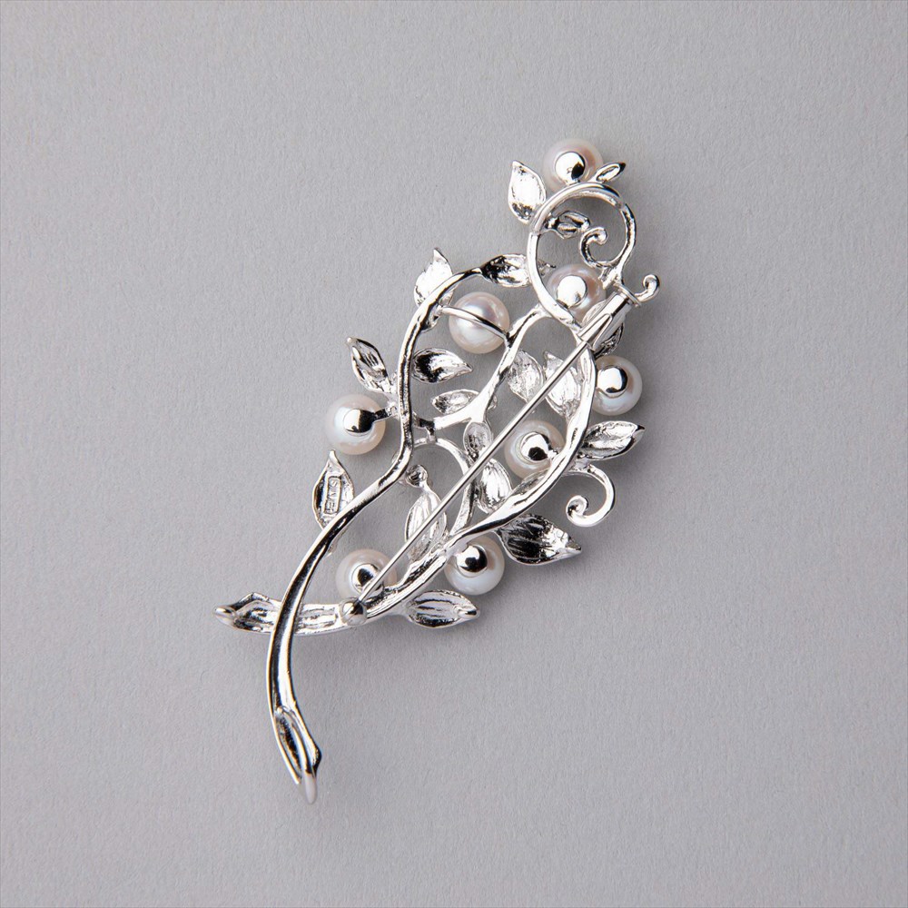 楽天市場】あこや真珠 ブローチ リーフ 5.5-6.0mm SV925 パール 普段