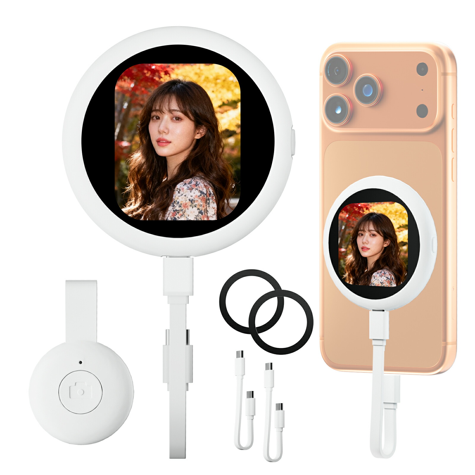 楽天市場】iPhone専用 自撮りモニター 充電不要 4K対応 磁気式 外