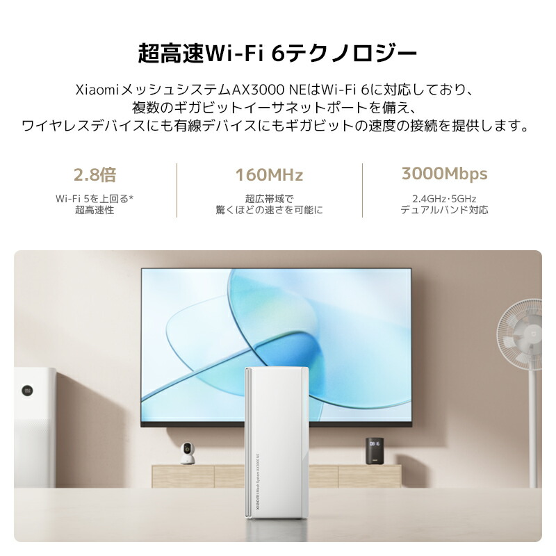 楽天市場】Xiaomi メッシュシステム AX3000 NE ルーター WiFi 6 2976