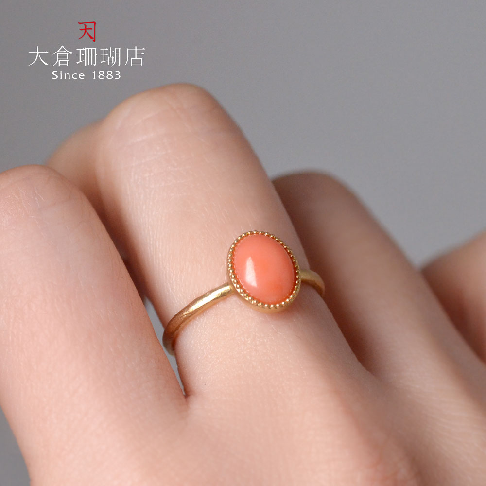 楽天市場】ガーネ珊瑚 リング 指輪 サンゴ さんご K18 18金 ゴールド