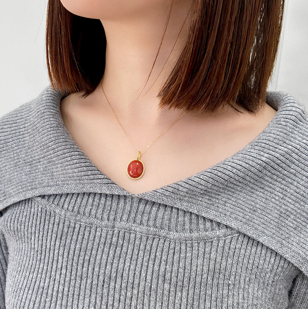 楽天市場】赤珊瑚 ペンダント トップ ヘッド さんご サンゴ K18 18金