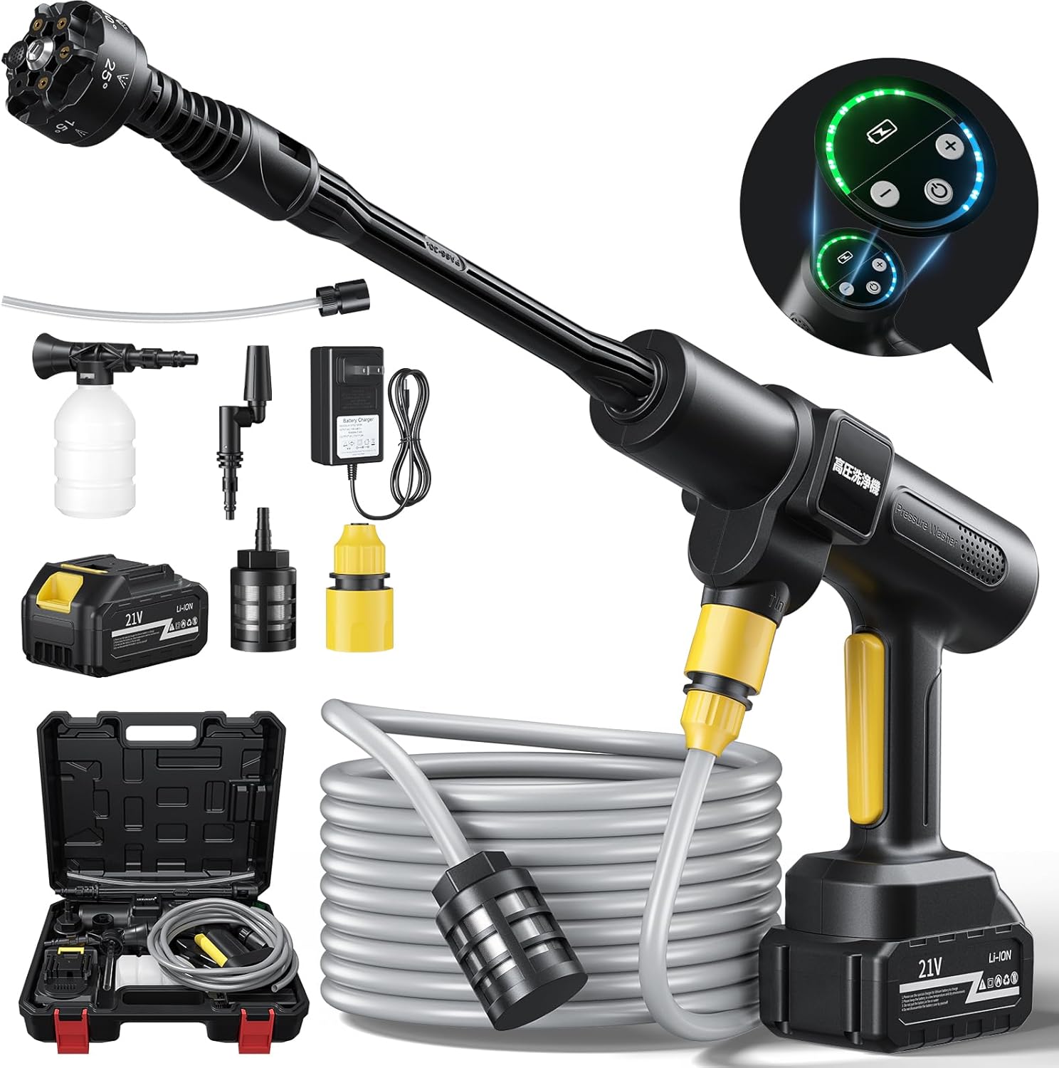 楽天市場】【2025新登場強化版】高圧洗浄機 コードレス 充電式