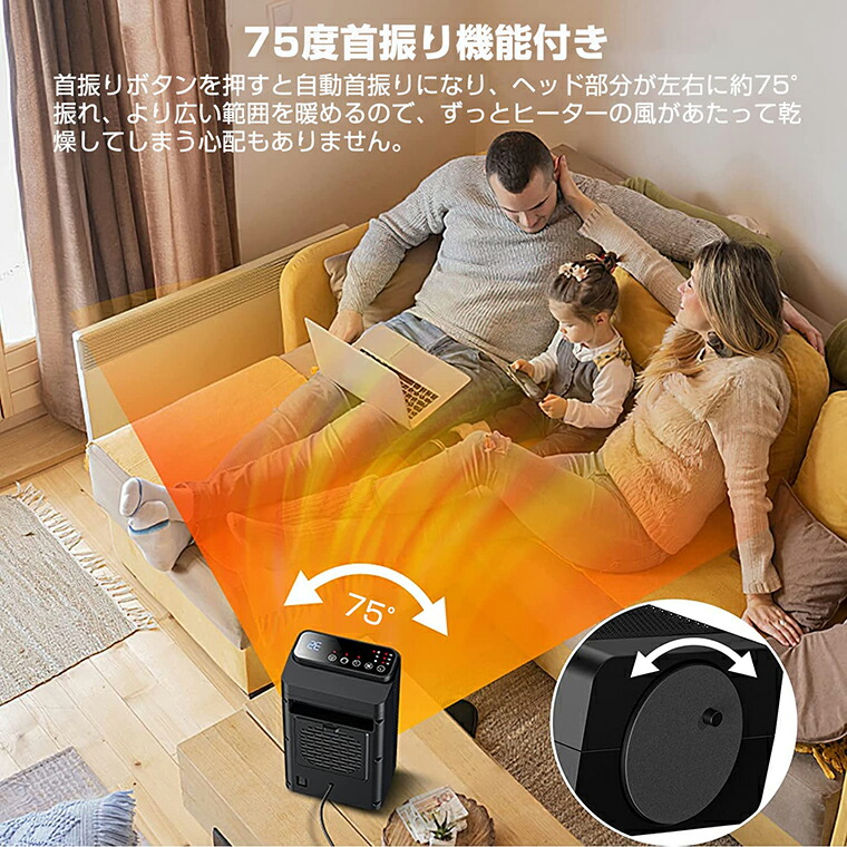 楽天市場】セラミックファンヒーター 小型 ヒーター エルエンスタジオ