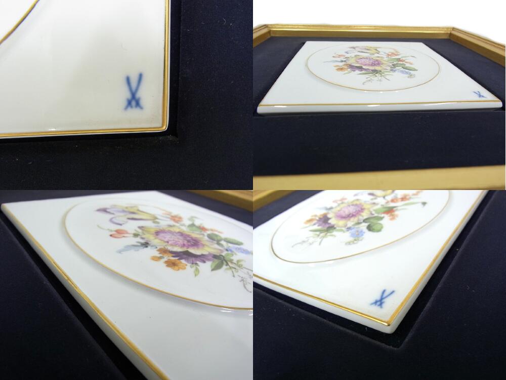 楽天市場】マイセン meissen 陶板画額縁付 花柄 ブーケ【中古品